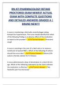 RN ATI PHARMACOLOGY RETAKE  PROCTORED EXAM NEWEST ACTUAL  EXAM WITH COMPLETE QUESTIONS  AND DETAILED ANSWERS GRADED A &vert;  BRAND NEW&excl;&excl;&excl;