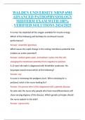 WALDEN UNIVERSITY NRNP 6501 ADVANCED PATHOPHYSIOLOGY MIDTERM EXAM WITH 100