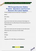 PN Comprehensive Online  Practice Questions and Correct  Answers the Latest Update