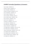 CHSPE Formulas Questions & Answers