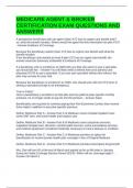MEDICARE AGENT & BROKER CERTIFICATION EXAM QUESTIONS AND ANSWERS