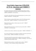 Naval Safety Supervisor UPDATED  ACTUAL Questions and CORRECT  Answers
