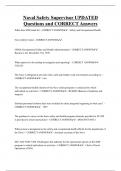 Naval Safety Supervisor UPDATED Questions and CORRECT Answers
