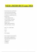 NEHA REHS&sol;RS Exam 2024
