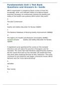 Fundamentals Unit 1 Test Bank Questions and Answers A&plus; Guide