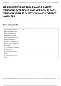HESI RN PEDS EXIT 2024 EXAMS 2 LATEST VERSIONS &lpar;VERSION 1 AND VERSION 2&rpar; EACH VERSION WITH 55 QUESTIONS AND CORRECT ANSWERS