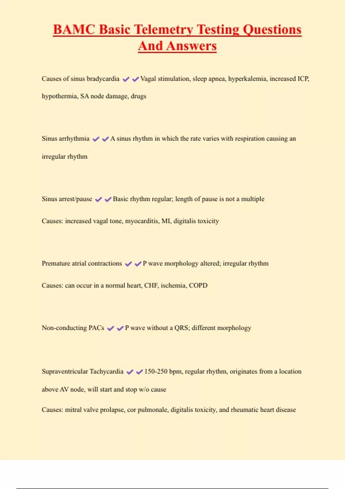 BAMC Basic Telemetry Testing Questions And Answers - Telemetry - Stuvia US