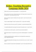 Relias&colon; Teaching Receptive Language Skills 2024