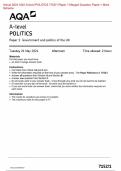 Actual 2024 AQA A-level POLITICS 7152ALL Papers Merged Question Paper &plus; Mark Scheme 