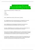 Registered Behavior Technician Certification Exam &vert; Questions Solved 100&percnt; Correct Answers&vert; Already Passed