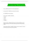 Registered Behaviour Technician Exam Questions Solved 100&percnt; Correct Answers