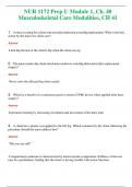 NUR 1172 &lpar; LATEST 2024 &sol; 2025 &rpar; PREP U MODULE 1&comma; CH&period; 40 MUSCULOSKELETAL CARE MODALITIES&comma; CH 41  &vert; PASSED &vert; A&plus; RATED GUIDE &vert; NEW FULL EXAM