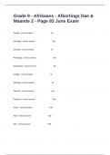 Grade 9 - Afrikaans - Afkortings Dae & Maande 2 - Page 83 June Exam Questions And Accurate Correct Answers&period;
