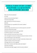 ANIMAL FARM STUDY GUIDES &lpar;CHAPTERS 1-6&rpar; QUESTIONS AND ANSWERS 2024&sol;2025