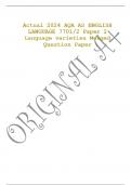 Exam &lpar;elaborations&rpar; Actual 2024 AQA AS ENGLISH LANGUAGE 7701&sol;2 Paper 2