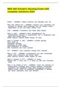 NRS 462 Geriatric Nursing Exam with complete solutions 2024&period;
