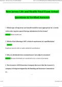 NJ New Jersey Life and Health Final Exam 2024 Questions and Verified Answers &lpar;2024 &sol; 2025&rpar; 100&percnt; Guarantee Pass