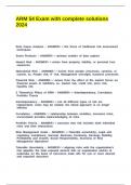 ARM 54 Exam with complete solutions 202