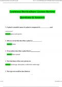 Louisiana Horticulture License Review 2024 Questions and Verified Answers &lpar;2024 &sol; 2025&rpar; 100&percnt; Guarantee Pass 