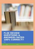 FLSE REVIEW QUESTIONS & ANSWERS RATED 100&percnt; CORRECT&excl;&excl;