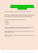 Safety and Infection Control Test Guide Questions Solved 100&percnt; Correct&vert; Answers Already Verified