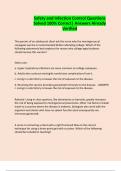 Safety and Infection Control Questions Solved 100&percnt; Correct&vert; Answers Already Verified
