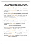 APRN Competency study guide Exam test questions with approved Answers 2023&sol;2024