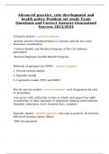 Advanced practice&comma; role development and health policy Problem set study Exam Questions and Correct Answers Guaranteed Success 2023&sol;2024