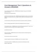 Cost Management Test 1 Questions & Answers 2024&sol;2025