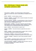 BUL 3130 Exam 1 Study Guide with complete solutions 2024&period;