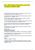 BUL 3130 Dispute Resolution exam with complete solutions 2024