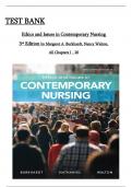 TEST BANK for Ethics and Issues in Contemporary Nursing 3rd Edition by Burkhardt & Walton&semi; All Chapters 1 to 20 complete Verified editon ISBN&colon;9780176696573