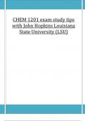 CHEM 1201 exam study tips with John Hopkins Louisiana State University &lpar;LSU&rpar; 