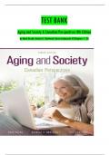 Test Bank For Aging and Society&colon; Canadian Perspectives 8th Edition by Novak&comma; Northcott&comma; All Chapters 1 to 20 Complete&comma; Verified Edition