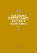 NCP EXAM 1 QUESTIONS WITH COMPLETE SOLUTIONS&excl;&excl;