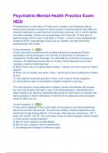 Psychiatric-Mental Health Practice Exam HESI  Exam Review Questions & answers with Rationales&comma;Verified Solutions HESI