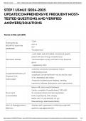STEP 1 USMLE &vert;2024-2025 UPDATE&vert;COMPREHENSIVE FREQUENT MOST-TESTED QUESTIONS AND VERIFIED ANSWERS&sol;SOLUTIONS