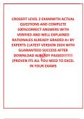  CROSSFIT LEVEL 2 EXAMWITH ACTUAL QUESTIONS AND COMPLETE 100&percnt;CORRECT ANSWERS WITH VERIFIED AND WELL EXPLAINED RATIONALES ALREADY GRADED A&plus; BY EXPERTS &vert;LATEST VERSION 2024 WITH GUARANTEED SUCCESS AFTER DOWNLOAD ALREADY PASSED&excl;&excl;&excl;&excl;&excl;&excl;&excl; &lpar;PROVEN ITS ALL YOU NEE