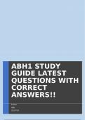 ABH1 STUDY GUIDE LATEST QUESTIONS WITH CORRECT ANSWERS&excl;&excl;