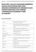 EXAM TEST 1 MILADY STANDARD BARBERING SAMPLE STATE BOARD &vert;2024-2025 UPDATE&vert;COMPREHENSIVE FREQUENT MOST-TESTED QUESTIONS AND VERIFIED ANSWERS&sol;SOLUTIONS&vert;GET IT 100&percnt; ACCURATE&excl;&excl;