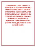 LETRS VOLUME 1 UNIT 1-4 PRETEST EXAM WITH ACTUAL QUESTIONS AND COMPLETE 100&percnt;CORRECT ANSWERS WITH VERIFIED AND WELL EXPLAINED RATIONALES ALREADY GRADED A&plus; BY EXPERTS &vert;LATEST VERSION 2024 WITH GUARANTEED SUCCESS AFTER DOWNLOAD ALREADY PASSED&excl;&excl;&excl;&excl;&excl;&excl;&excl; &lpar;PROVEN 