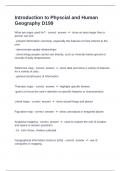 Introduction to Physcial and Human Geography D199 Questions with complete solution 