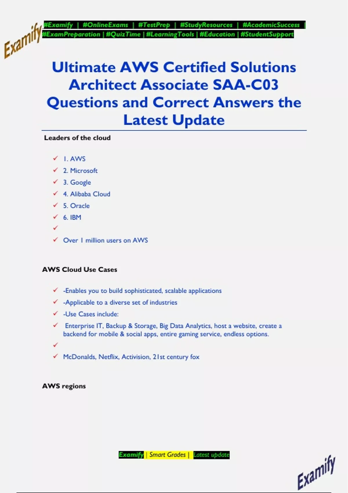 Ultimate AWS Certified Solutions Architect Associate SAA-C03 Questions ...