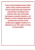 EVOLVE HESI PHARMACOLOGY EXAM 2024&sol; LATEST UPDATE EXAM WITH ACTUAL QUESTIONS AND COMPLETE 100&percnt;CORRECT ANSWERS WITH VERIFIED AND WELL EXPLAINED RATIONALES ALREADY GRADED A&plus; BY EXPERTS &vert;LATEST VERSION 2024 WITH GUARANTEED SUCCESS AFTER DOWNLOAD ALREADY PASS