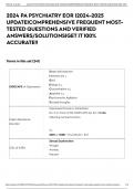  PA PSYCHIATRY EOR &vert; 2024 UPDATE&vert;COMPREHENSIVE FREQUENT MOST-TESTED QUESTIONS AND VERIFIED ANSWERS&sol;SOLUTIONS&vert;GET IT 100&percnt; ACCURATE&excl;&excl;