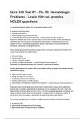 Nurs 342 Test -1 - Ch&period; 30 Hematologic Problems