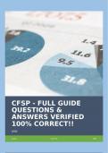 CFSP - FULL GUIDE QUESTIONS & ANSWERS VERIFIED 100&percnt; CORRECT&excl;&excl;