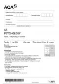 AQA AS PSYCHOLOGY Paper 2 JUNE 2024 QUESTION PAPER AND MARK SCHEME