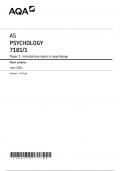 AQA AS PSYCHOLOGY Paper 1 and 2 JUNE 2024 QUESTION PAPERS AND MARK SCHEMES