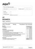 AQA AS BUSINESS Paper 1 and 2 JUNE 2024 QUESTION PAPERS AND MARK SCHEMES